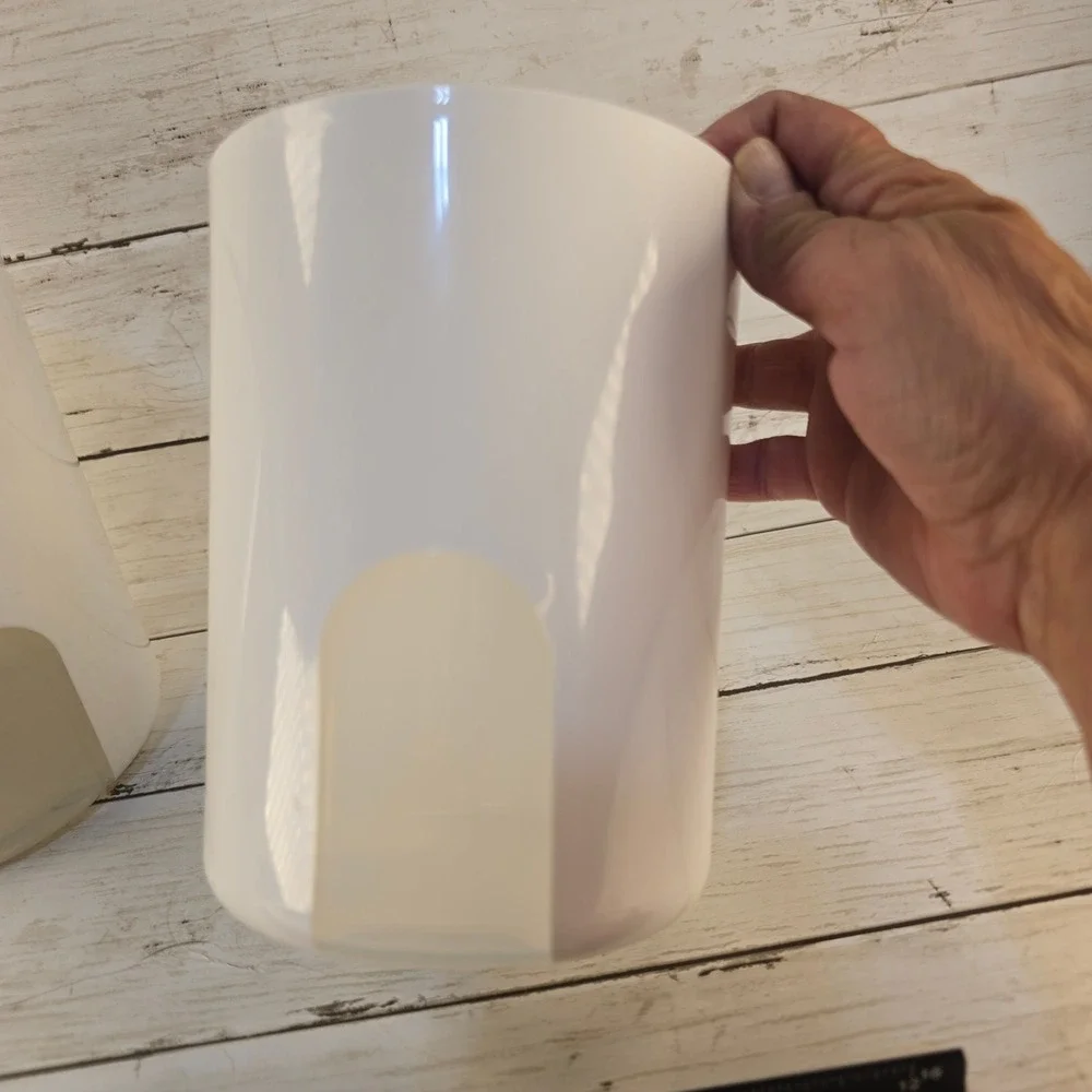 VTG Tupperware White Access Mates Canister Set 2pc Black Lids 2422B-6 2423E-7